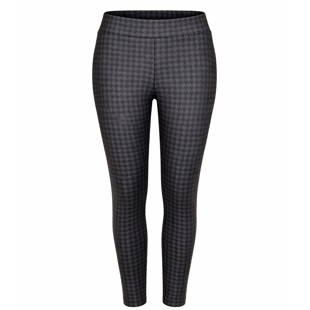 NYCC Leggings Womens Large Houndstooth Black Slim Stretch Pants Modern